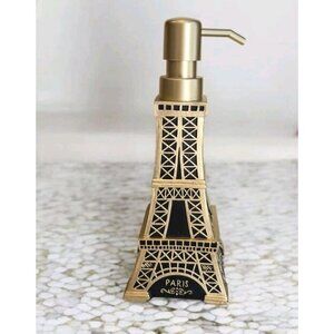 New Black & Gold Paris French Bathroom Polyresin Liquid Soap Dispenser